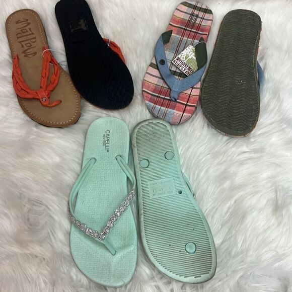 Capelli  Sand Rhinestone Flip Flops Mad Love and Mossino Supply Size 8 D18 - Picture 5 of 5